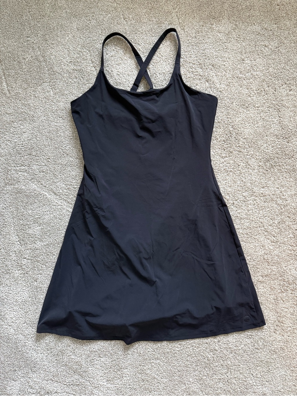 Rhoback Black Mini Dress with Crisscross Straps